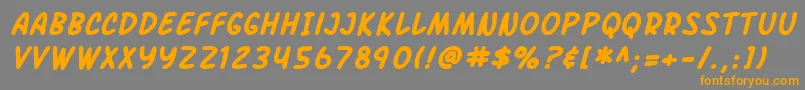 SF Arch Rival Bold Italic Font – Orange Fonts on Gray Background