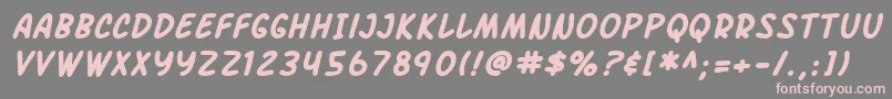 フォントSF Arch Rival Bold Italic – 灰色の背景にピンクのフォント