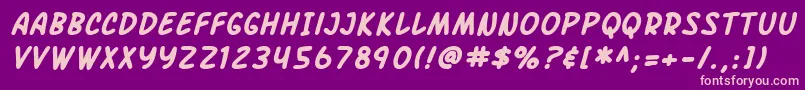SF Arch Rival Bold Italic-Schriftart – Rosa Schriften auf violettem Hintergrund