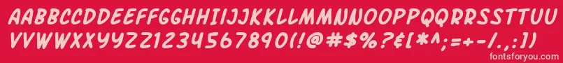 SF Arch Rival Bold Italic-fontti – vaaleanpunaiset fontit punaisella taustalla