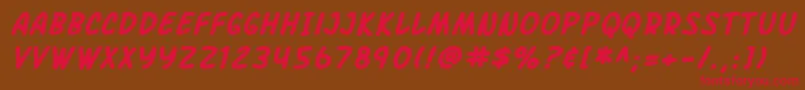 SF Arch Rival Bold Italic Font – Red Fonts on Brown Background