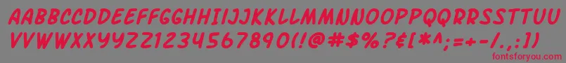SF Arch Rival Bold Italic Font – Red Fonts on Gray Background