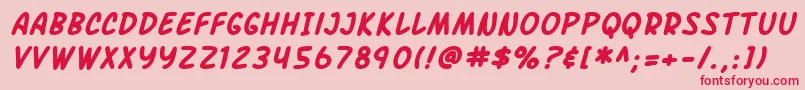 SF Arch Rival Bold Italic Font – Red Fonts on Pink Background