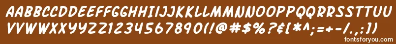 SF Arch Rival Bold Italic Font – White Fonts on Brown Background