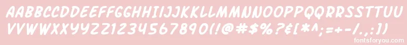 Police SF Arch Rival Bold Italic – polices blanches sur fond rose