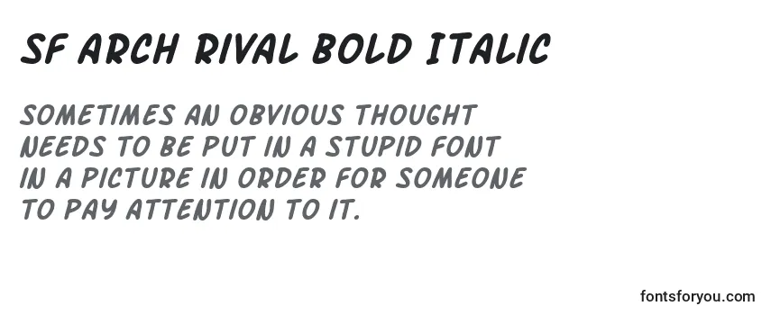 SF Arch Rival Bold Italic -fontin tarkastelu