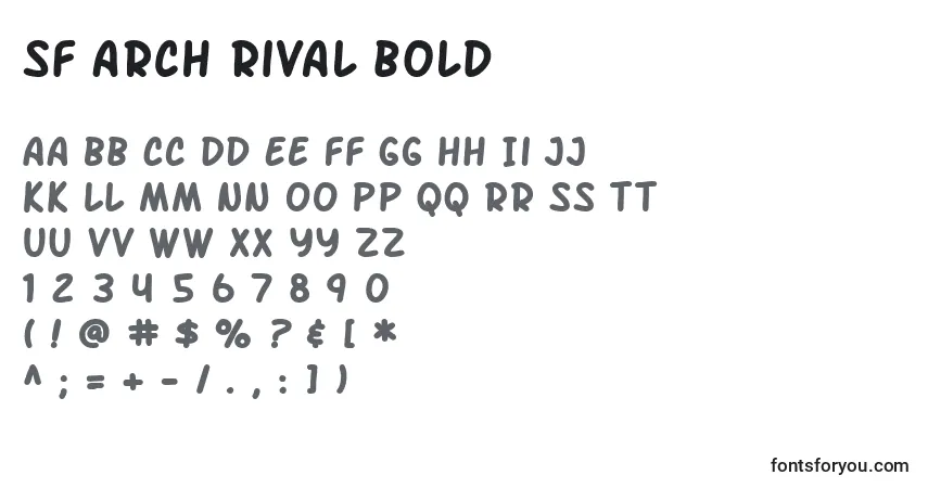 Schriftart SF Arch Rival Bold – Alphabet, Zahlen, spezielle Symbole
