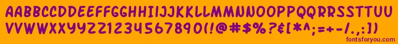 SF Arch Rival Bold Font – Purple Fonts on Orange Background