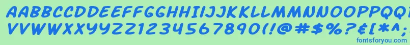 フォントSF Arch Rival Extended Bold Italic – 青い文字は緑の背景です。