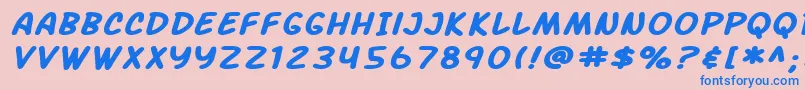 Police SF Arch Rival Extended Bold Italic – polices bleues sur fond rose