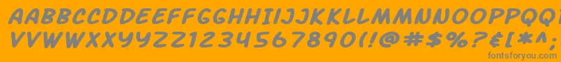 フォントSF Arch Rival Extended Bold Italic – オレンジの背景に灰色の文字