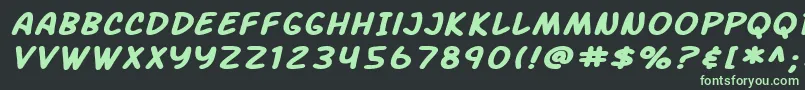 フォントSF Arch Rival Extended Bold Italic – 黒い背景に緑の文字