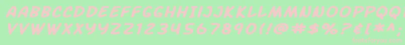 SF Arch Rival Extended Bold Italic Font – Pink Fonts on Green Background