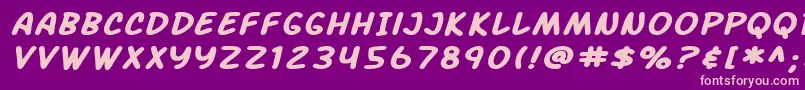 fuente SF Arch Rival Extended Bold Italic – Fuentes Rosadas Sobre Fondo Morado