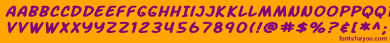 Police SF Arch Rival Extended Bold Italic – polices violettes sur fond orange