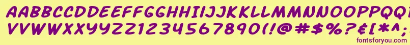 Police SF Arch Rival Extended Bold Italic – polices violettes sur fond jaune