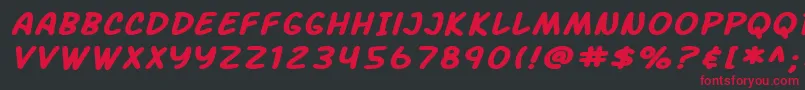 フォントSF Arch Rival Extended Bold Italic – 黒い背景に赤い文字
