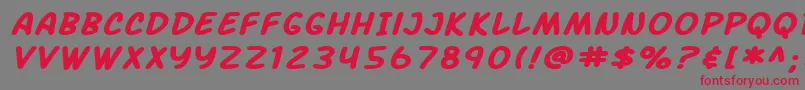 SF Arch Rival Extended Bold Italic Font – Red Fonts on Gray Background