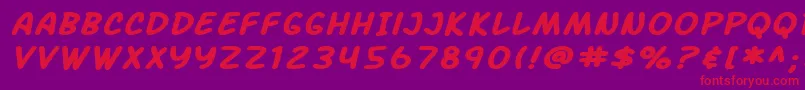 fuente SF Arch Rival Extended Bold Italic – Fuentes Rojas Sobre Fondo Morado