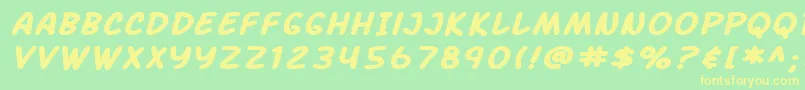 Police SF Arch Rival Extended Bold Italic – polices jaunes sur fond vert