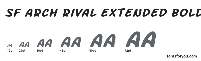Größen der Schriftart SF Arch Rival Extended Bold Italic