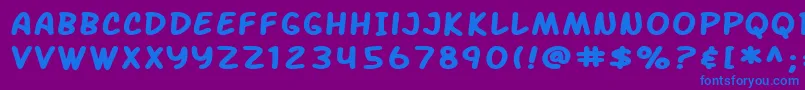 SF Arch Rival Extended Bold Font – Blue Fonts on Purple Background