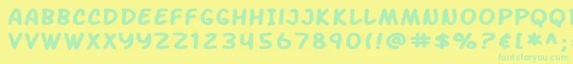 SF Arch Rival Extended Bold Font – Green Fonts on Yellow Background