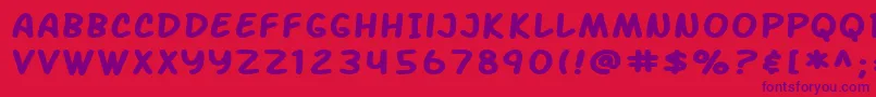 Czcionka SF Arch Rival Extended Bold – fioletowe czcionki na czerwonym tle