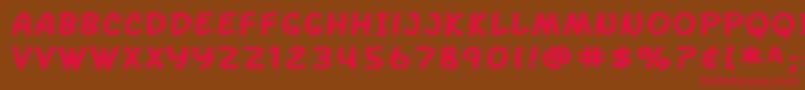 SF Arch Rival Extended Bold Font – Red Fonts on Brown Background