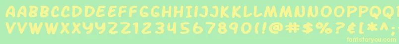 Шрифт SF Arch Rival Extended Bold – жёлтые шрифты на зелёном фоне
