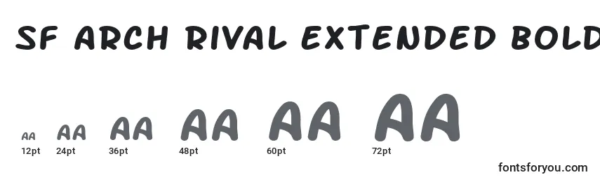 Размеры шрифта SF Arch Rival Extended Bold