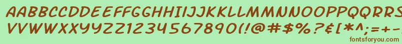 Fonte SF Arch Rival Extended Italic – fontes marrons em um fundo verde