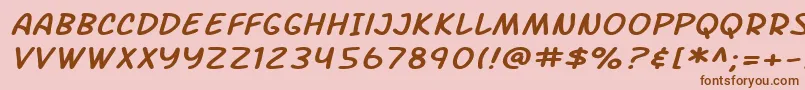 SF Arch Rival Extended Italic-fontti – ruskeat fontit vaaleanpunaisella taustalla