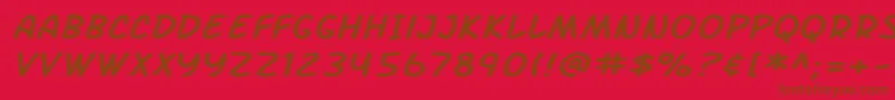 SF Arch Rival Extended Italic Font – Brown Fonts on Red Background