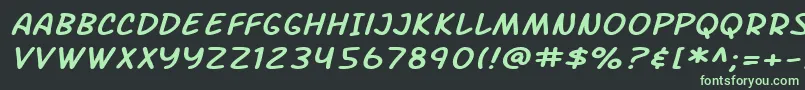 SF Arch Rival Extended Italic Font – Green Fonts on Black Background