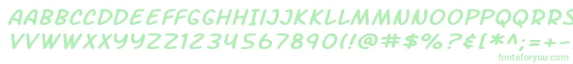 fuente SF Arch Rival Extended Italic – Fuentes Verdes Sobre Fondo Blanco