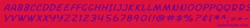 SF Arch Rival Extended Italic Font – Purple Fonts on Red Background