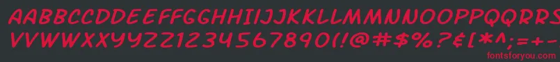 SF Arch Rival Extended Italic Font – Red Fonts on Black Background