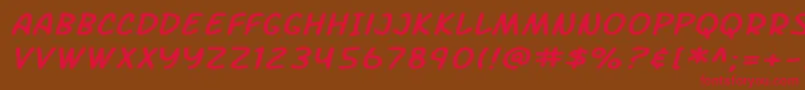 SF Arch Rival Extended Italic Font – Red Fonts on Brown Background