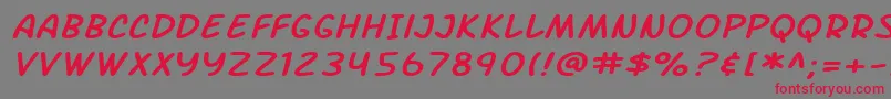 SF Arch Rival Extended Italic Font – Red Fonts on Gray Background