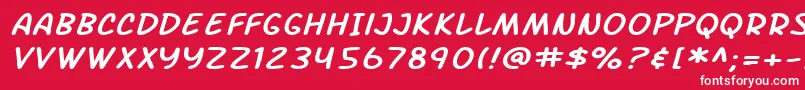SF Arch Rival Extended Italic Font – White Fonts on Red Background
