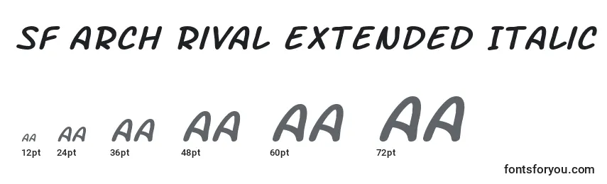 Größen der Schriftart SF Arch Rival Extended Italic