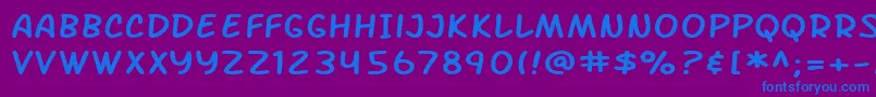 SF Arch Rival Extended Font – Blue Fonts on Purple Background