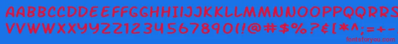 SF Arch Rival Extended Font – Red Fonts on Blue Background