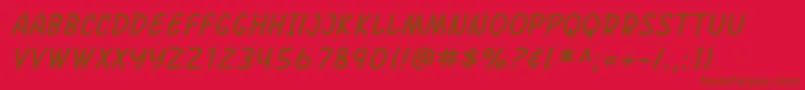 SF Arch Rival Italic Font – Brown Fonts on Red Background