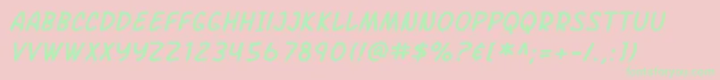 SF Arch Rival Italic Font – Green Fonts on Pink Background