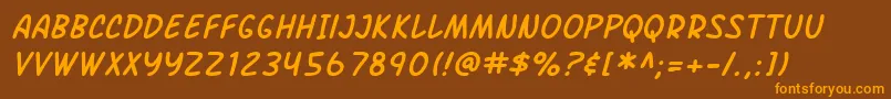 SF Arch Rival Italic Font – Orange Fonts on Brown Background