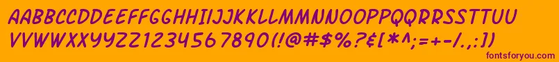 SF Arch Rival Italic Font – Purple Fonts on Orange Background