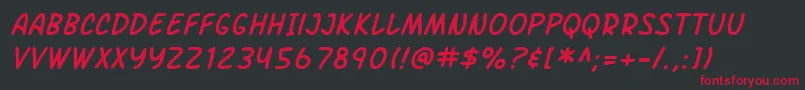 SF Arch Rival Italic Font – Red Fonts on Black Background