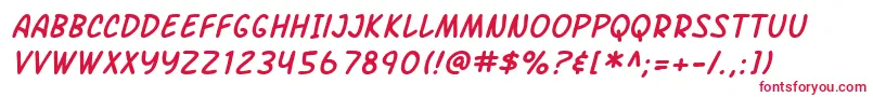 SF Arch Rival Italic Font – Red Fonts on White Background